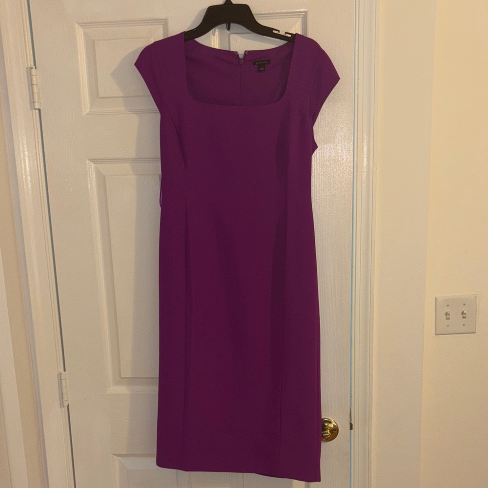 Ann Taylor Vibrant Purple Midi Dress
